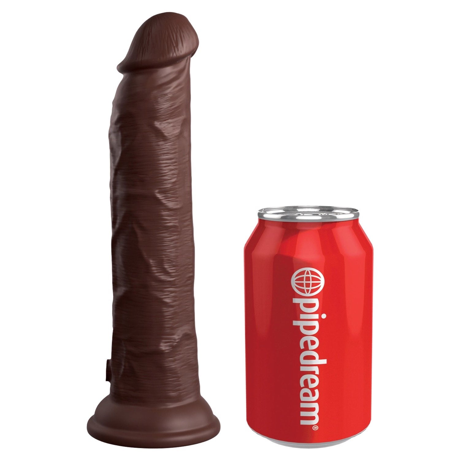 King Cock Elite 9&quot; Vibrating Dual Density Cock with Remote - Brown 22.9 cm USB Rechargeable Vibrating Dong by Pipedream