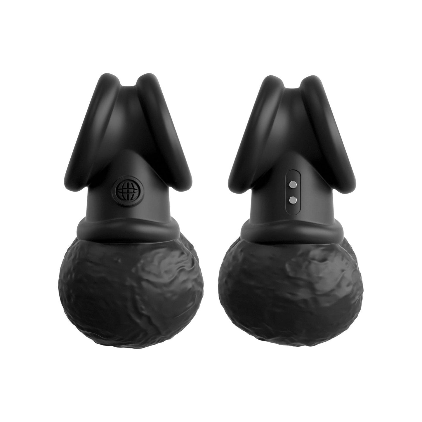 Elite The Crown Jewels Vibrating Silicone Balls - Black USB Rechargeable Vibrating Cock Ring