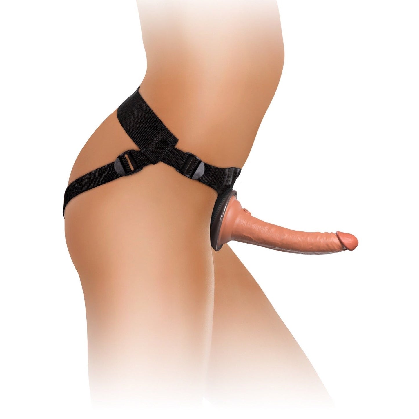Elite Comfy Silicone Body Dock Kit - Body Dock Strap-On Harness with Tan 17.8 cm Dong