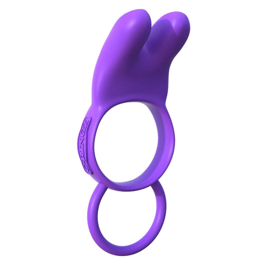 Pipedream Fantasy C-Ringz Fantasy C-ringz Twin Teazer Rabbit Ring - Purple Vibrating Cock Ring