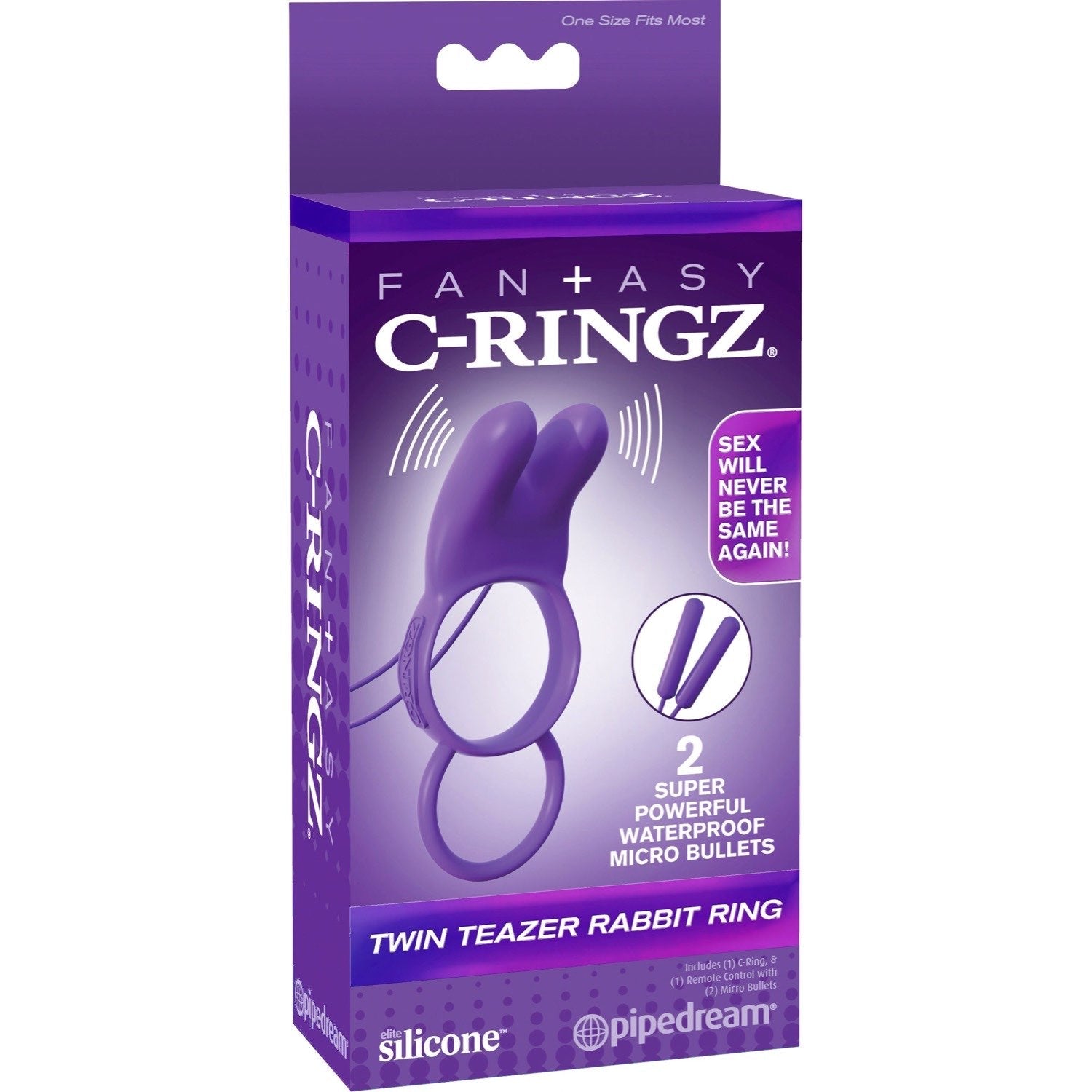 Fantasy C-Ringz Fantasy C-ringz Twin Teazer Rabbit Ring - Purple Vibrating Cock Ring by Pipedream