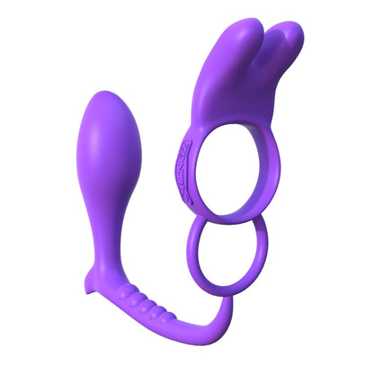 Fantasy C-ringz Ass-gasm Vibration Rabbit - 紫色振动公鸡环带肛门塞