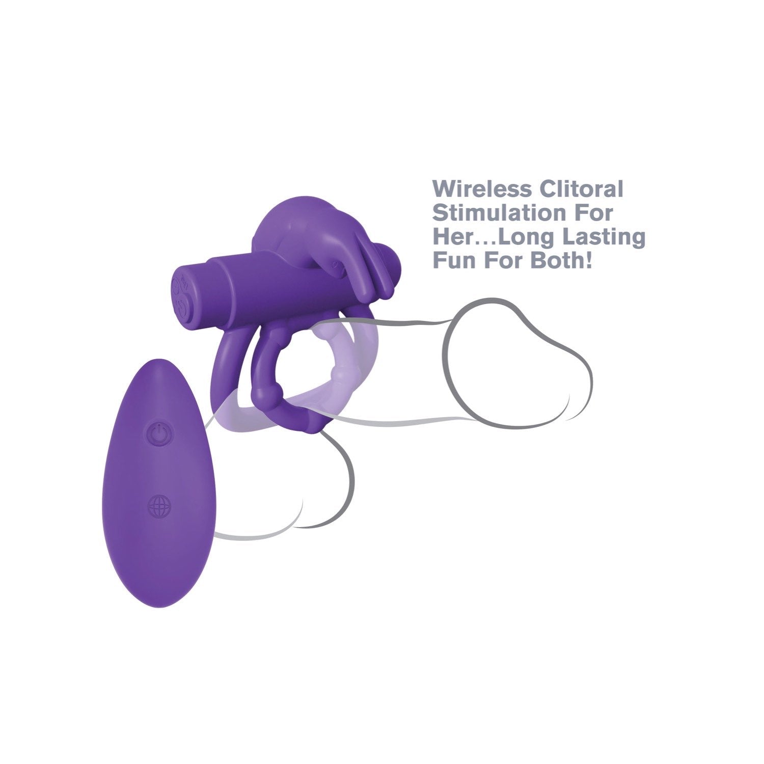 Fantasy C-Ringz Fantasy C-ringz Reomote Control Rabbit Ring - Purple Vibrating Cock &amp; Balls Ring with Remote Control by Pipedream