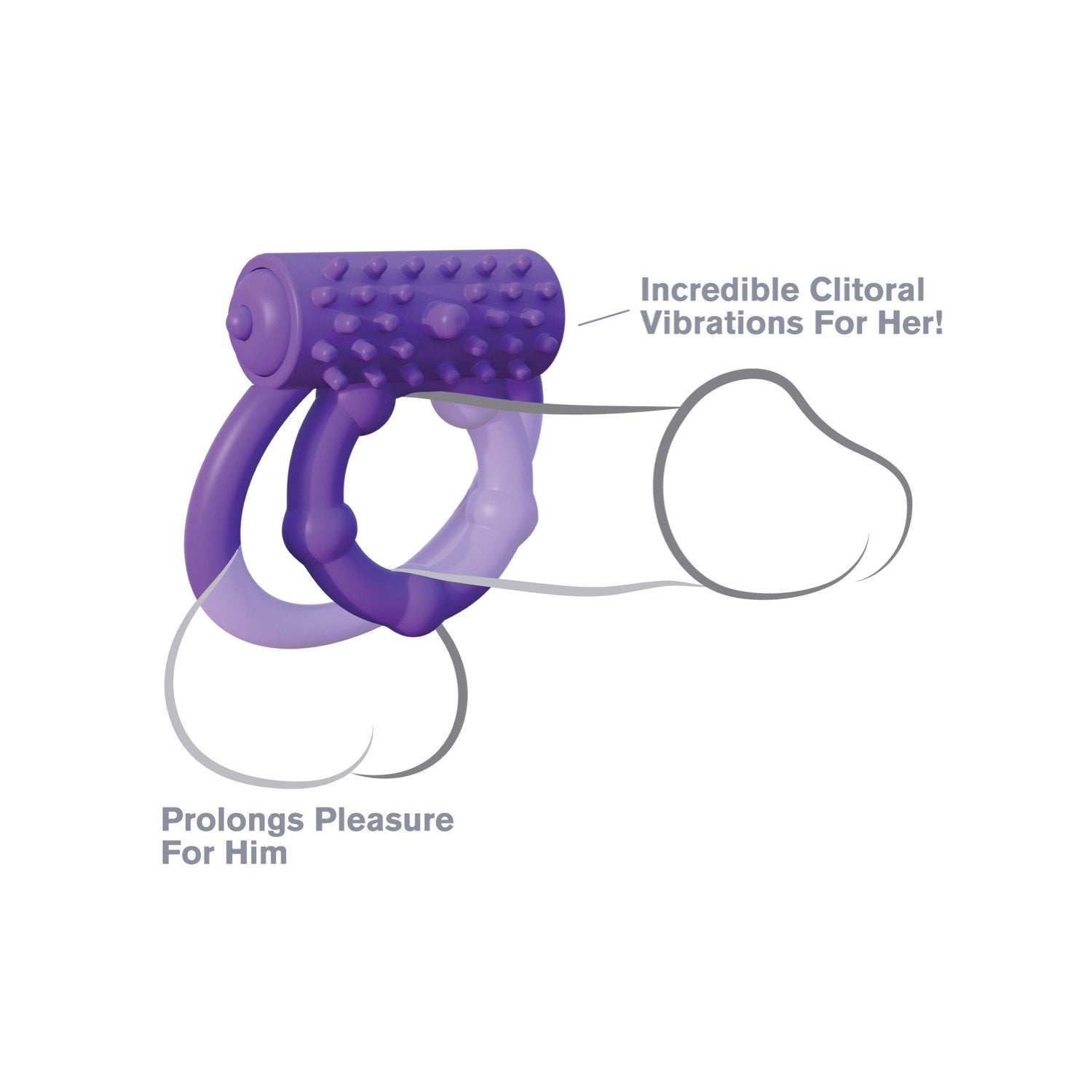 Fantasy C-Ringz Vibrating Prolong Performance Ring - Purple Vibrating Cock &amp; Ball Rings by Pipedream