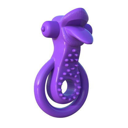 Fantasy C-ringz Lovely Licks Couples Ring - Purple Vibrating Cock & Ball Rings