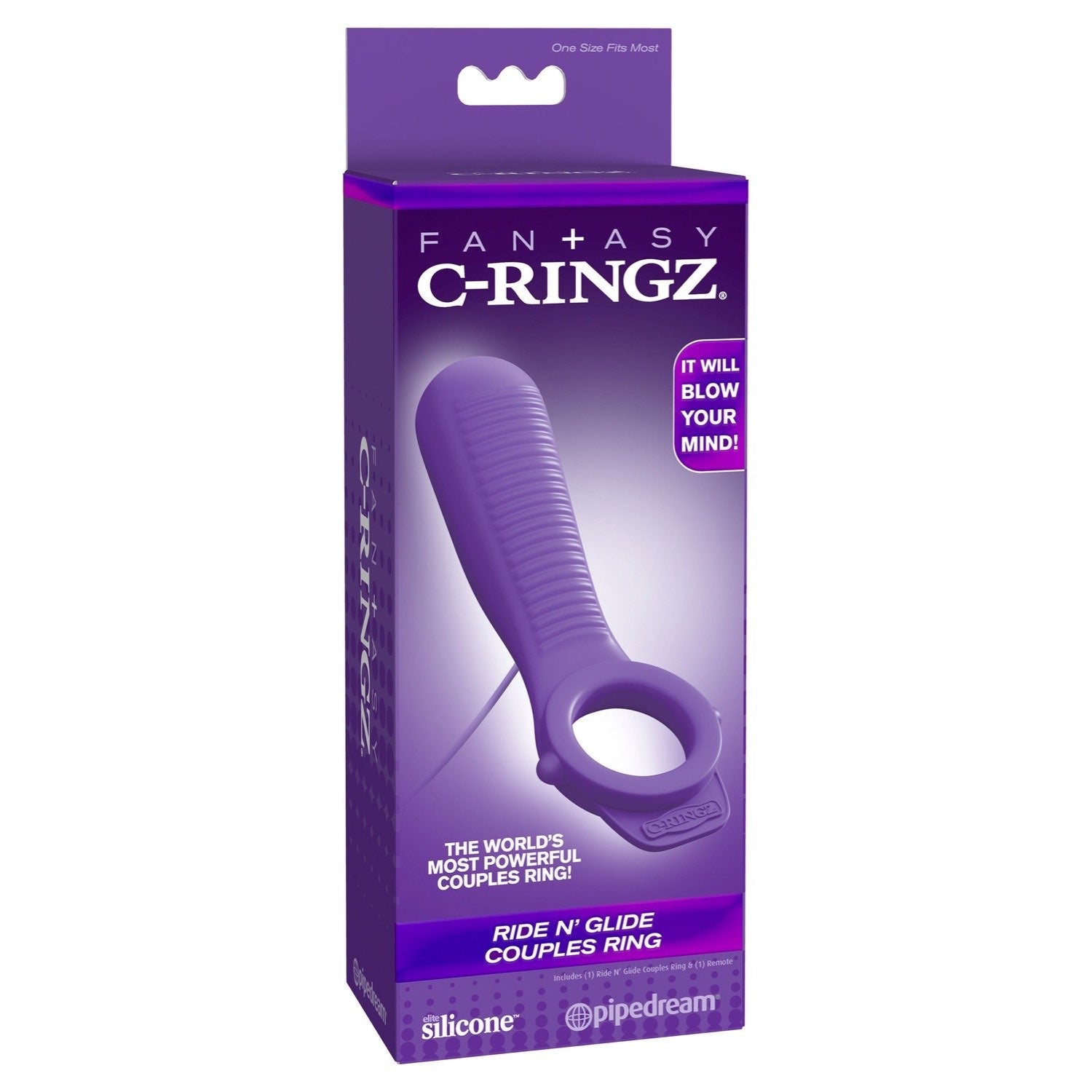Fantasy C-Ringz Fantasy C-ringz Ride N&#39; Clide Couples Ring - Purple Vibrating Cock Ring by Pipedream