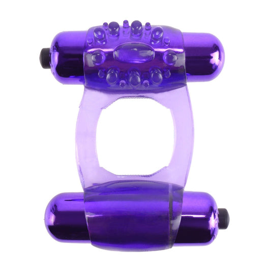 Pipedream Fantasy C-Ringz Duo-Vibrating Super Ring - Purple Dual Vibrating Cock Ring