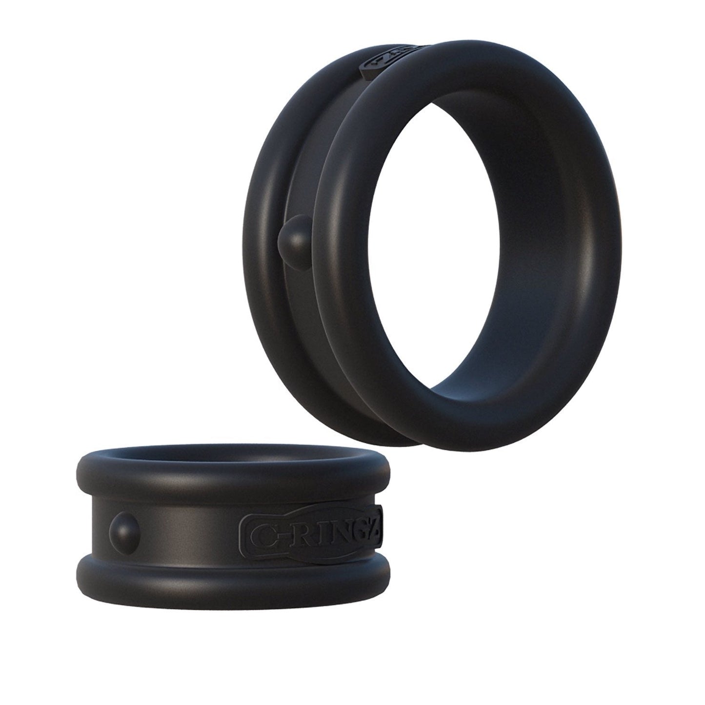 Max Width Silicone Rings - Black Cock Rings - Set of 2