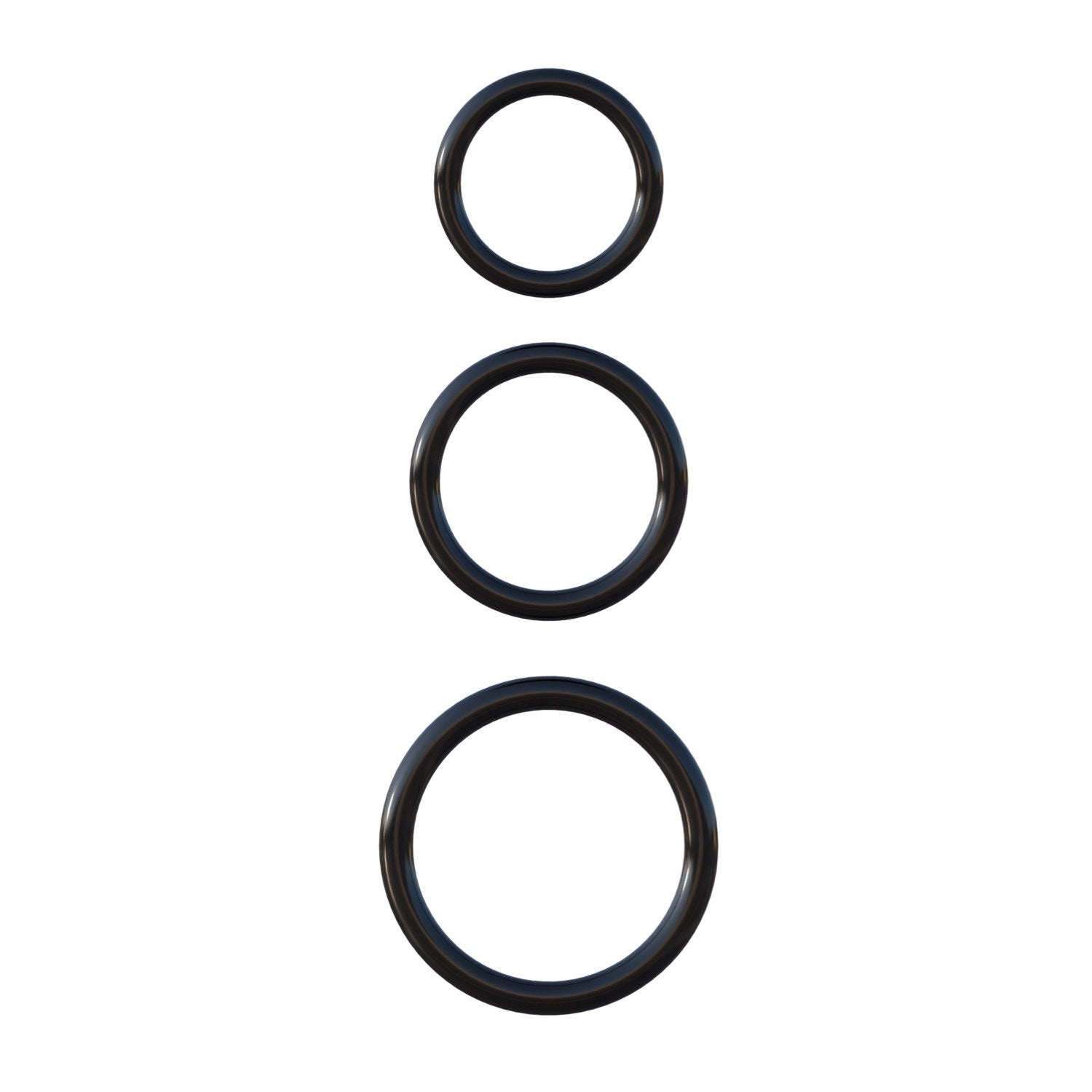 幻想C环 硅胶 3 环耐力套装 - 黑色阴茎环 - 3 件套 by Pipedream