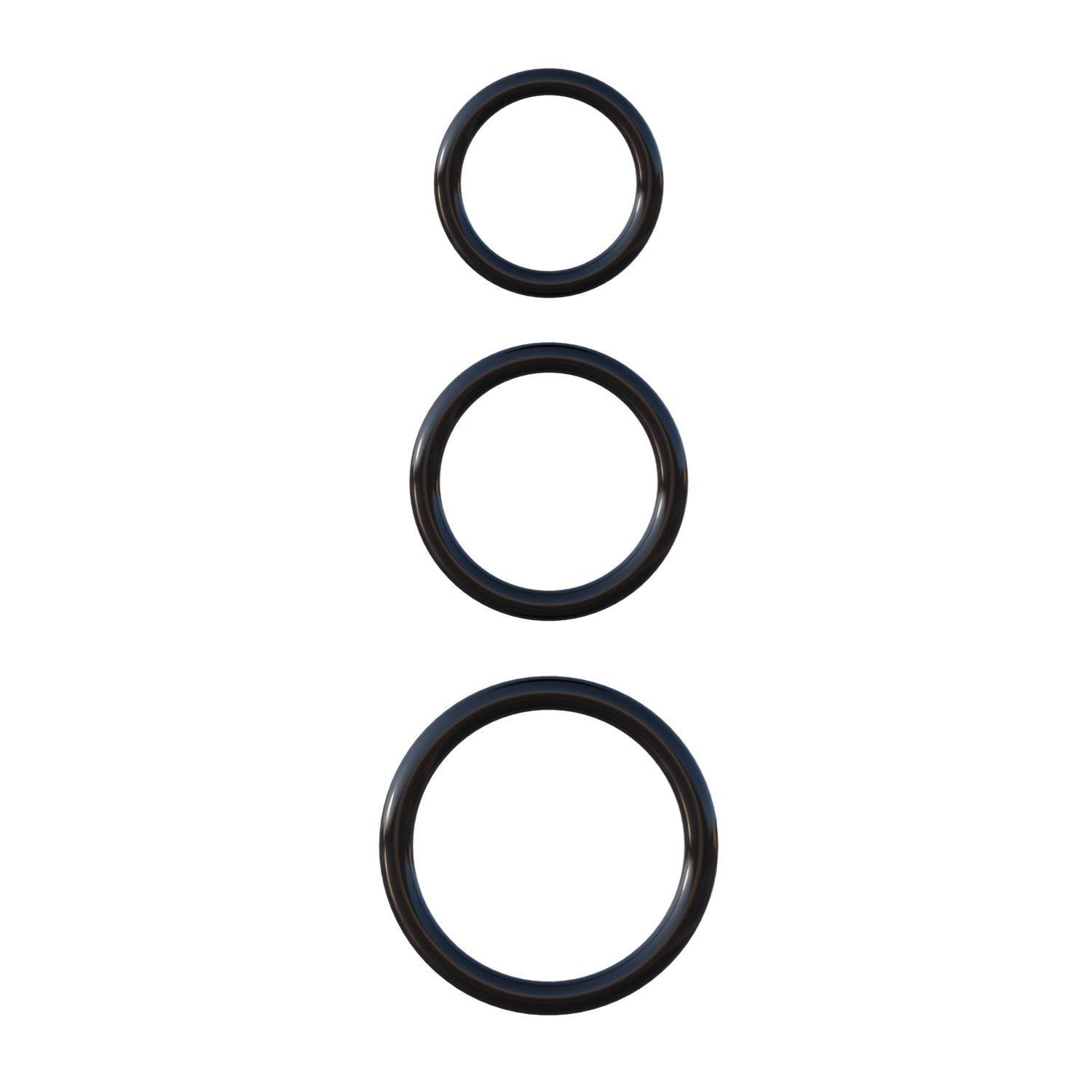 Fantasy C-Ringz Silicone 3-Ring Stamina Set - Black Cock Rings - Set of 3 by Pipedream