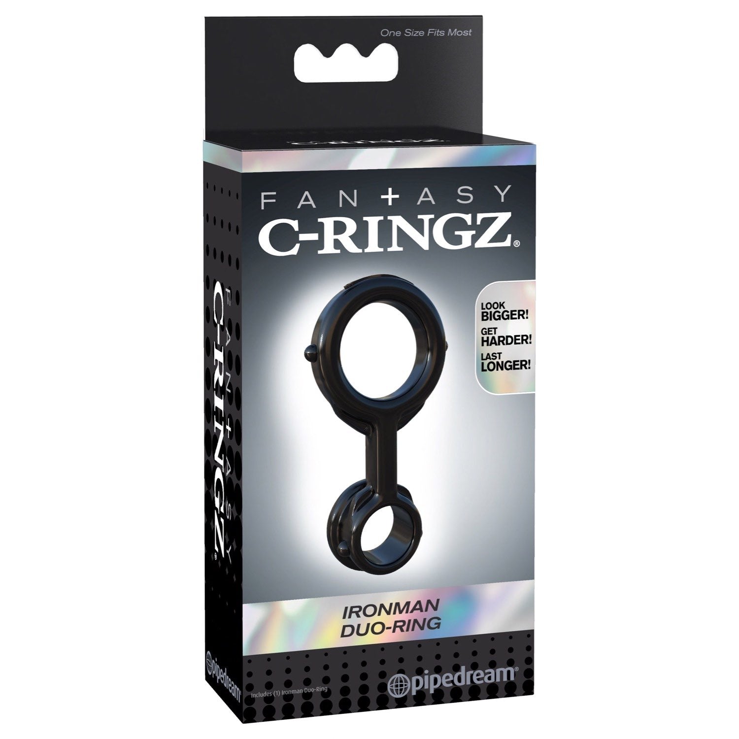 幻想 C-Ringz Fantasy C-ringz 钢铁侠双环戒指 - 黑色公鸡和球戒指 by Pipedream
