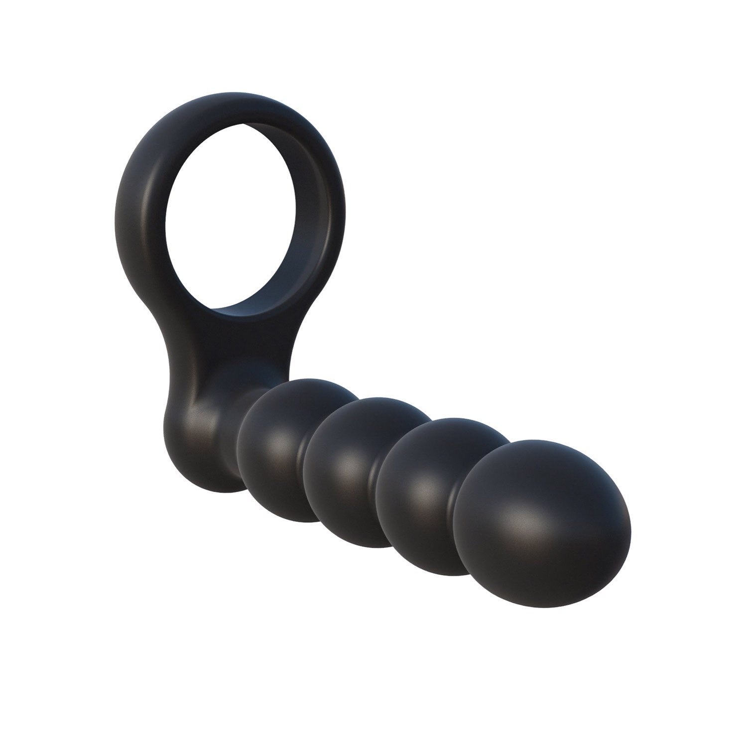 Fantasy C-Ringz Fantasy C-ringz Remote Control Double Penetrator - Black Cock Ring with Vibrating Anal Penetrator by Pipedream