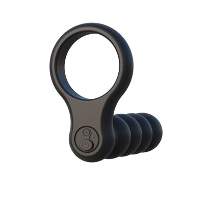 Fantasy C-ringz Remote Control Double Penetrator - Black Cock Ring with Vibrating Anal Penetrator