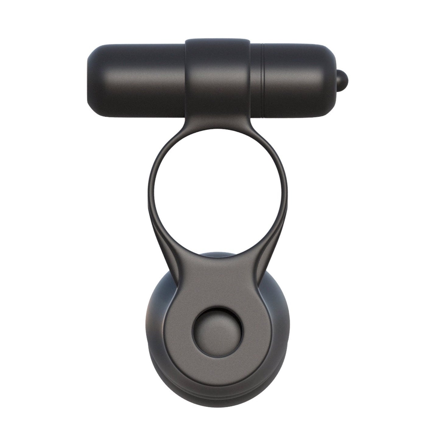 Fantasy C-ringz Posable Partner Double Penetrator - Black Vibrating Cock Ring with Anal Penetrator