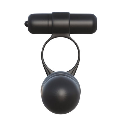 Fantasy C-ringz Posable Partner Double Penetrator - Black Vibrating Cock Ring with Anal Penetrator