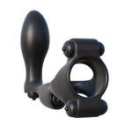 ["Plug","Cock Ring","Ball Ring"]Fantasy C-ringz Ultimate Ass-gasm - Black Quadruple Vibrating Cock & Ball Rings with Anal Plug