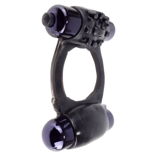Pipedream Fantasy C-Ringz Duo-Vibrating Super Ring - Black Dual Vibrating Cock Ring