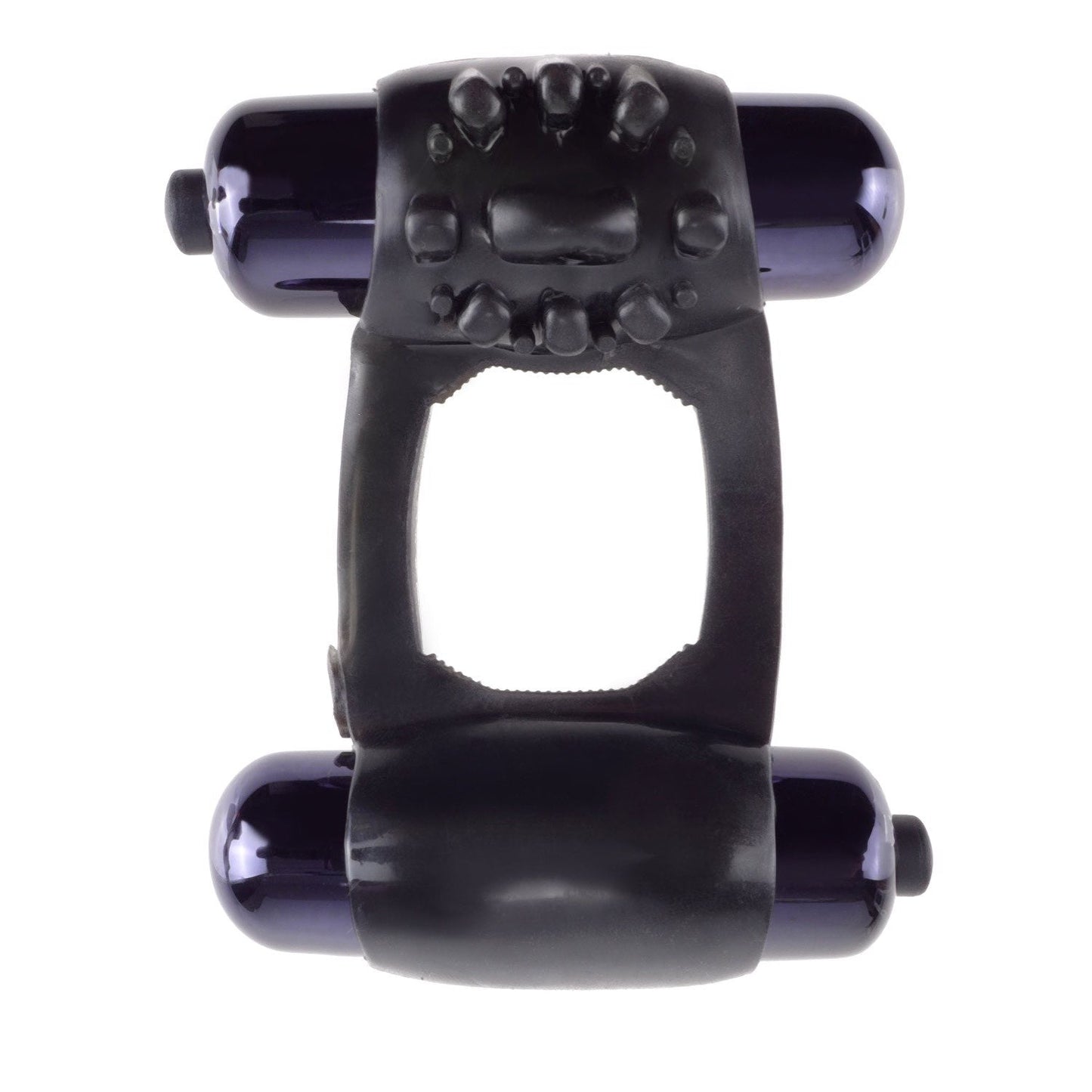 Duo-Vibrating Super Ring - Black Dual Vibrating Cock Ring