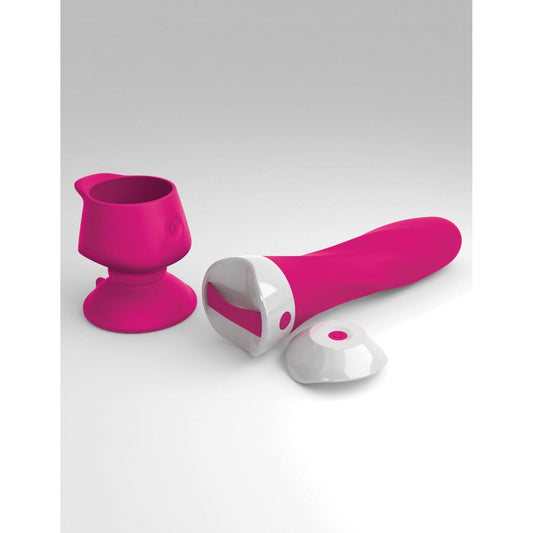 Pipedream 3人 Wall Banger Deluxe - 粉色 USB 可充电振动器，带无线遥控器