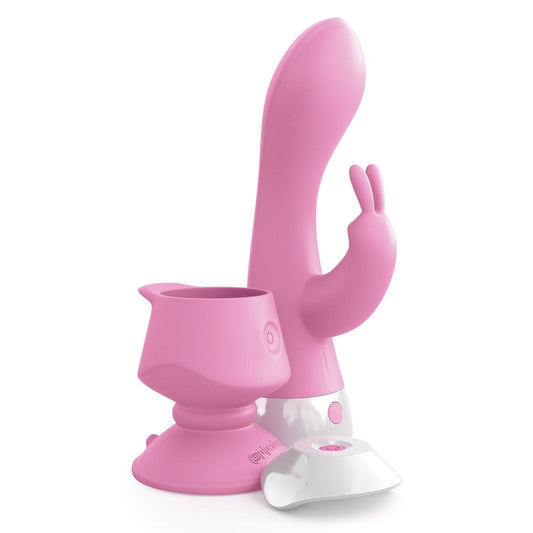 Pipedream 3人 Wall Banger Rabbit - 粉色 USB 可充电兔子振动器，带无线遥控