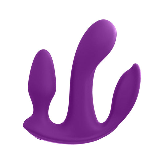 Pipedream 3Some Total Ecstasy - Purple USB Rechargeable Stimulator with Wireless Remote