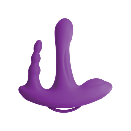 Pipedream 3Some Rock N Ride - Purple USB Rechargeable Stimulator with Wireless Remote