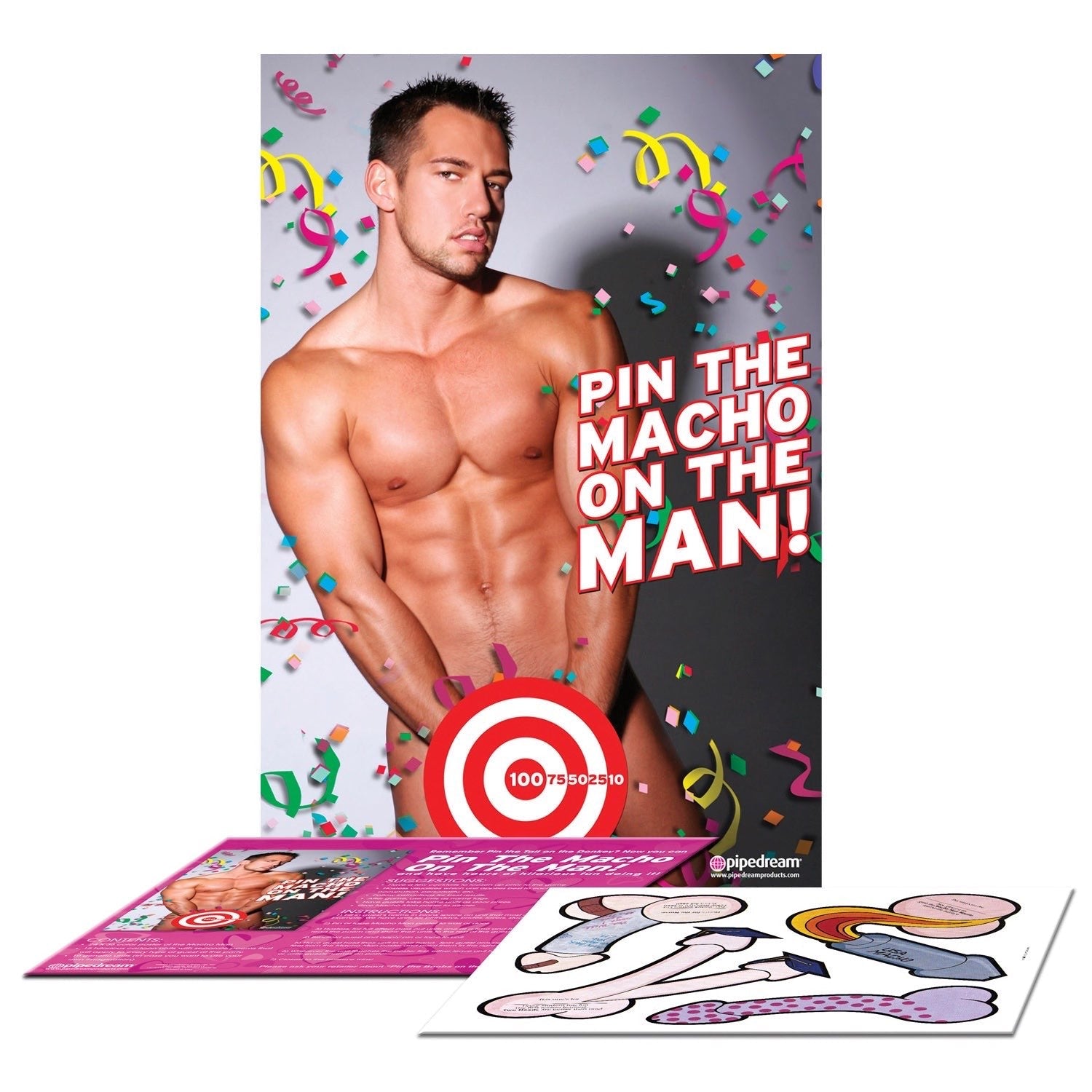 Bachelorette Party Favors Pin The Macho On The Man - Party Game by Pipedream