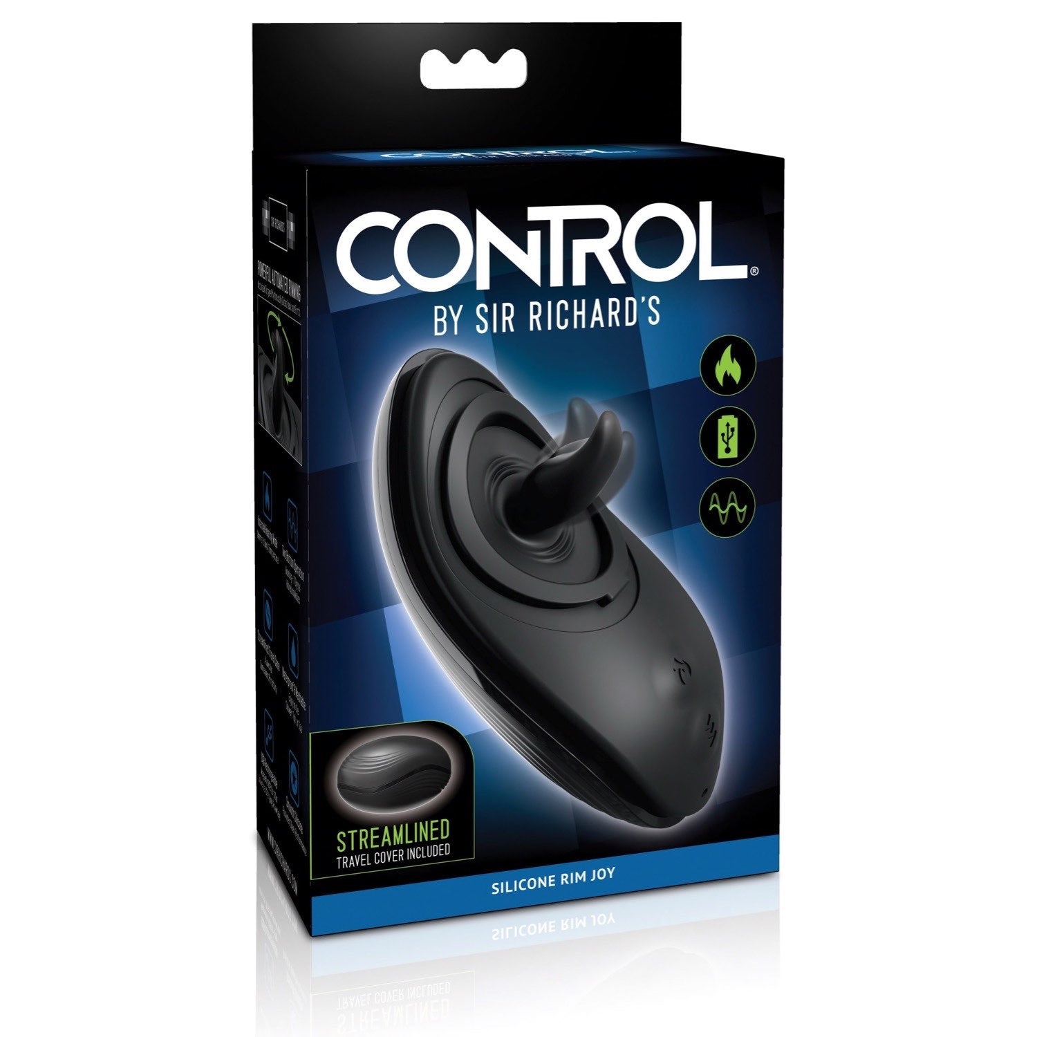 Sir Richards Control Silicone Rim Joy - Black USB Rechargeable Anal Stimulator by Pipedream