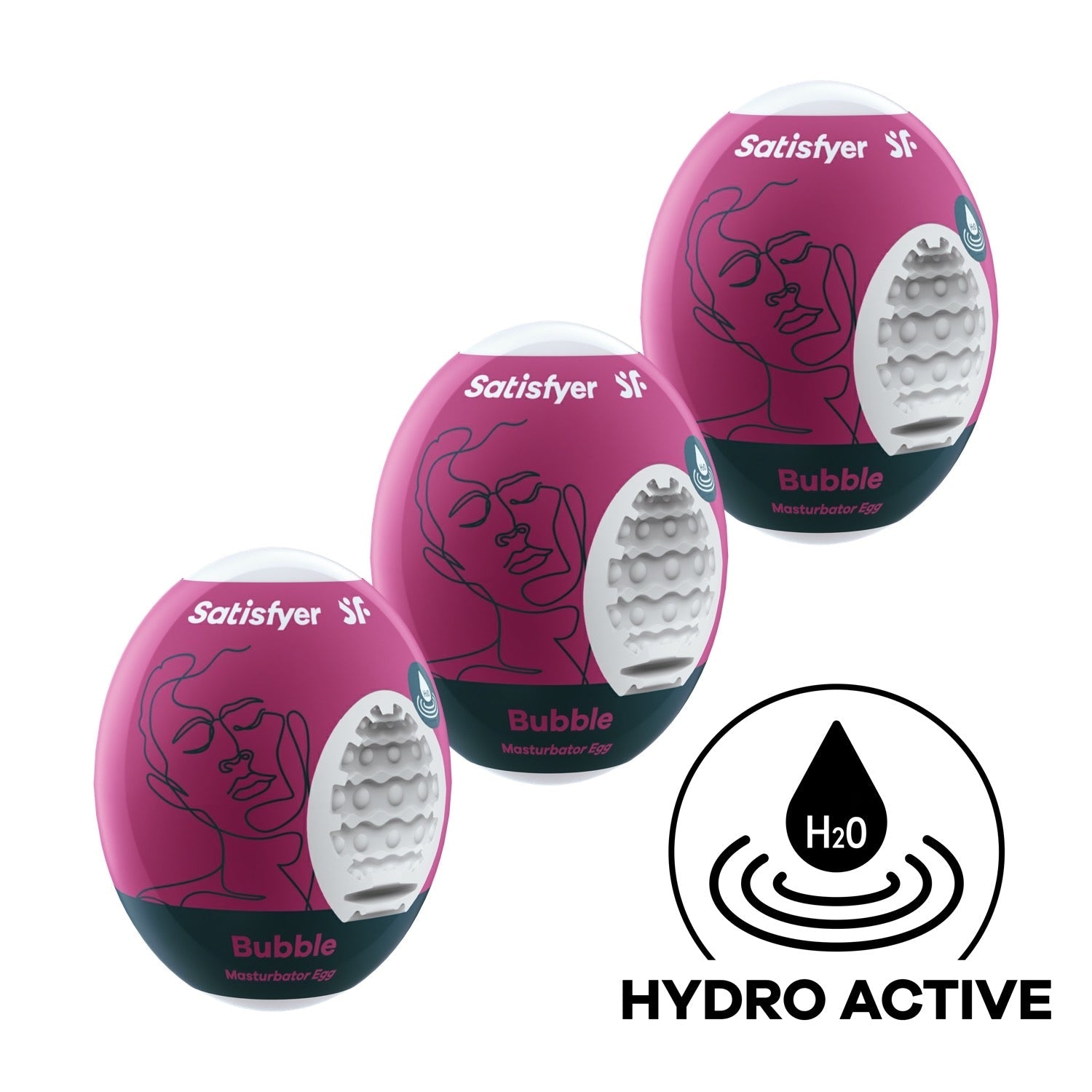Satisfyer Masturbator Eggs - Bubble 3 Pack - White by Satisfyer
