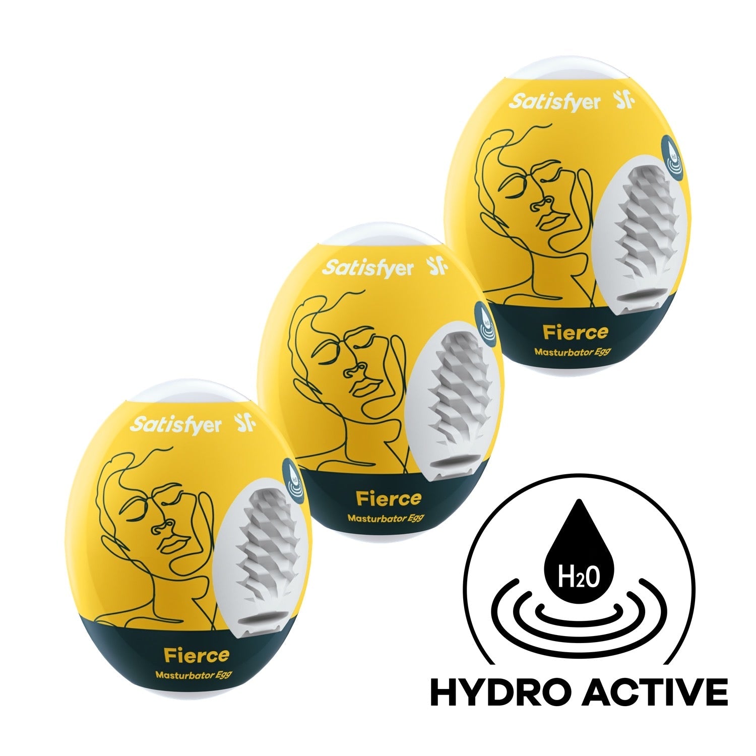 Satisfyer Masturbator Eggs - Fierce 3 Pack - White by Satisfyer