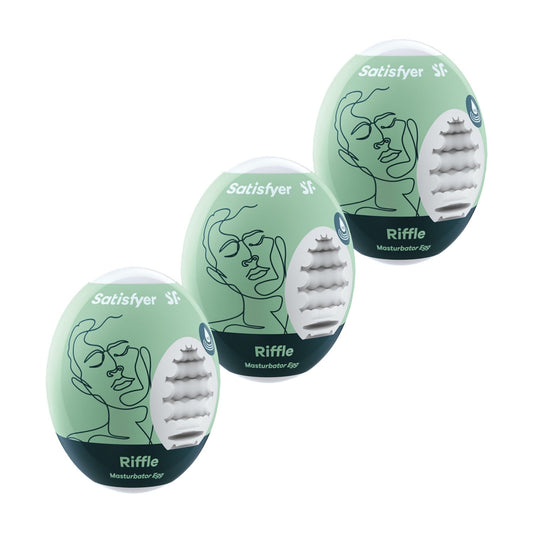 Satisfyer संतुष्ट करनेवाला हस्तमैथुन करने वाले अंडे - रिफ़ल 3 पैक - सफ़ेद