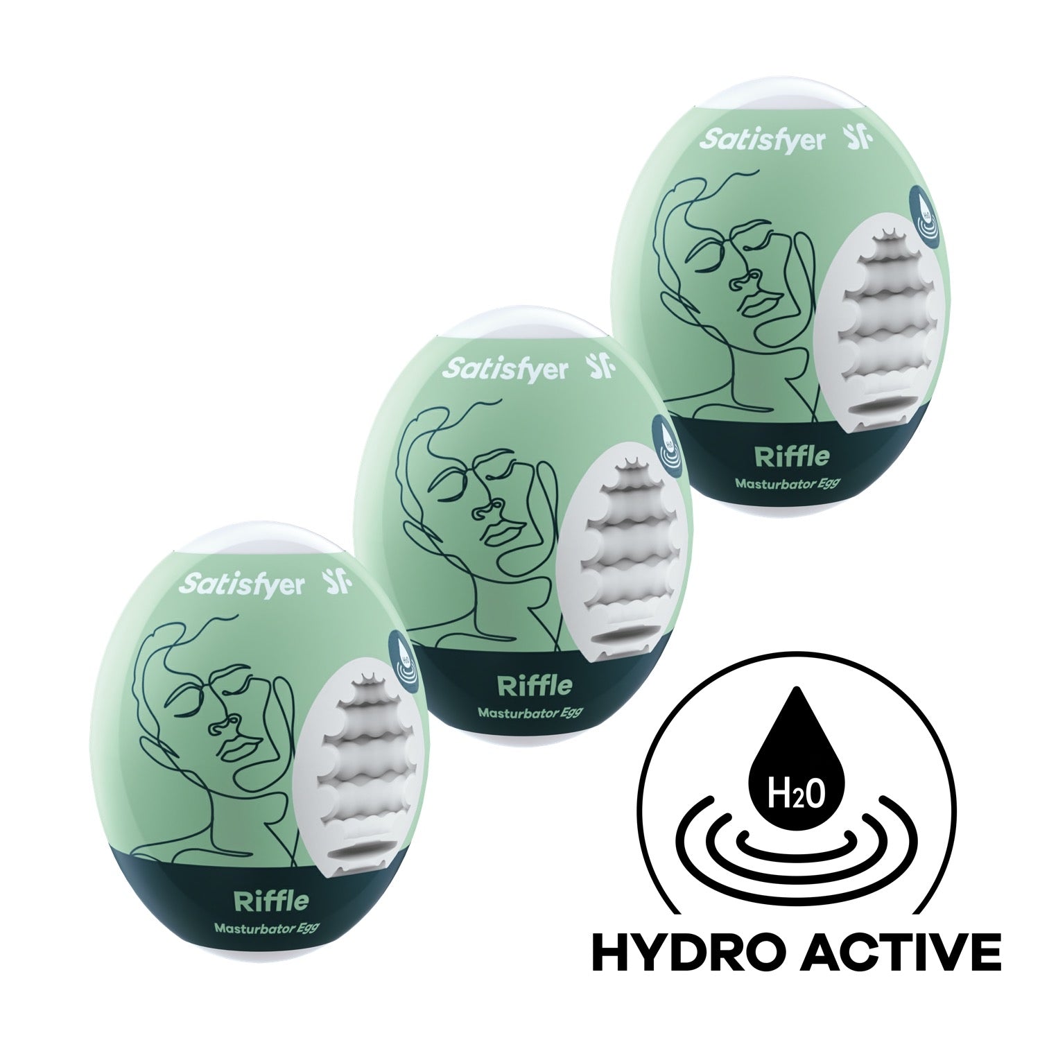 Satisfyer Masturbator Eggs - Riffle 3 Pack - White by Satisfyer