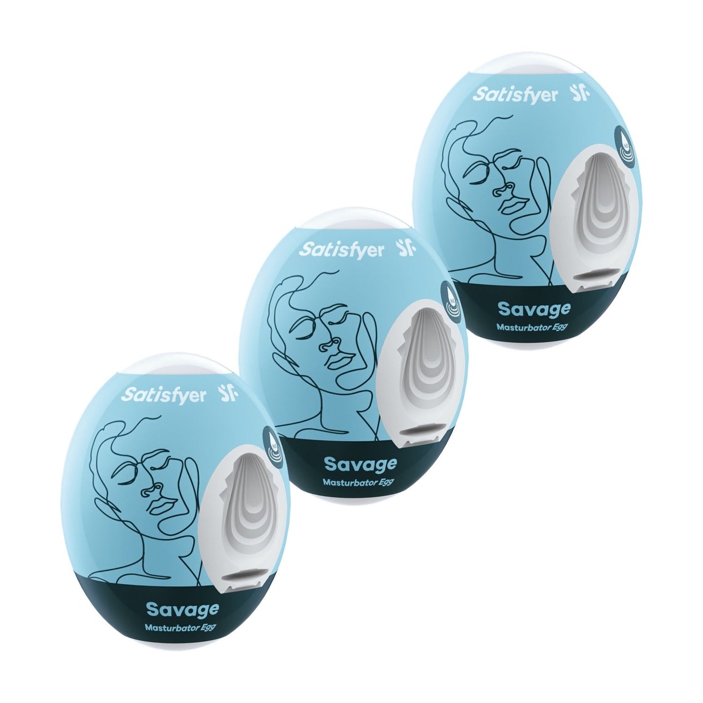 Masturbator Eggs - Savage 3 Pack - White