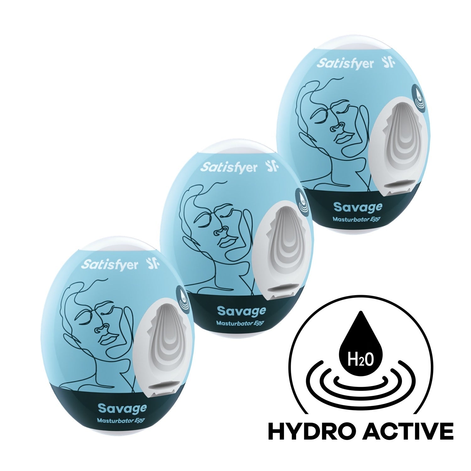 Satisfyer Masturbator Eggs - Savage 3 Pack - White by Satisfyer