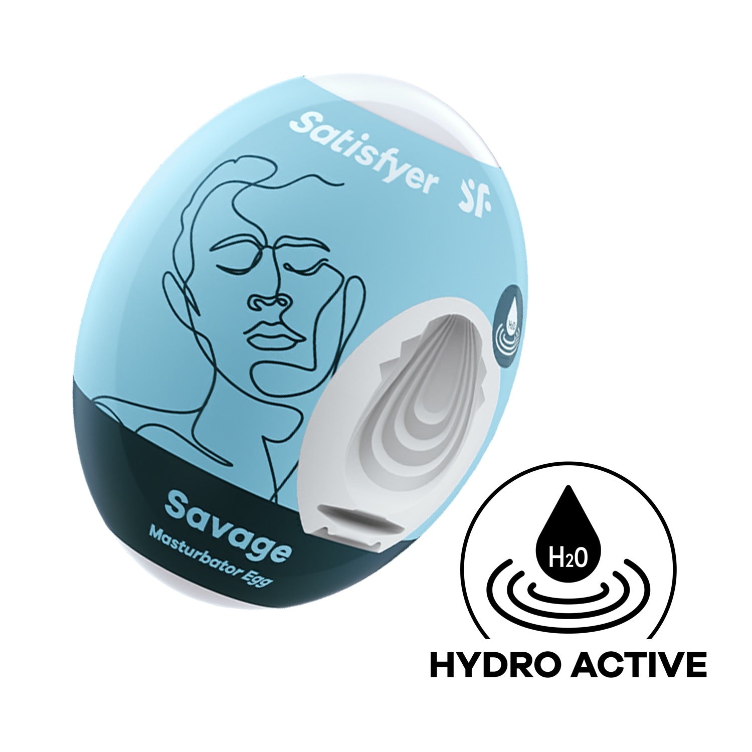 Satisfyer Masturbator Egg - Savage - White by Satisfyer